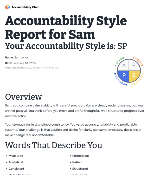 Accountability Style report