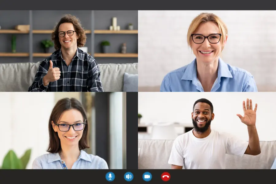 A weekly Accountability Pod meeting on a video call