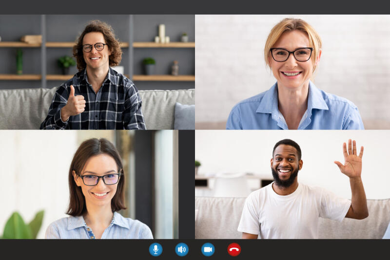 Small group on a video call together