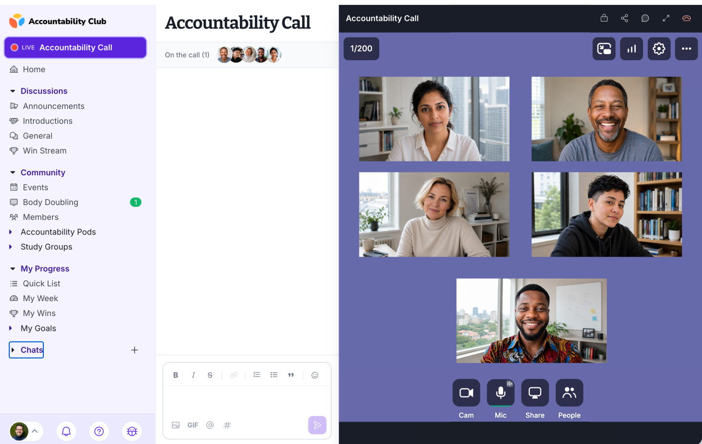 A live Hosted Pod call in progress