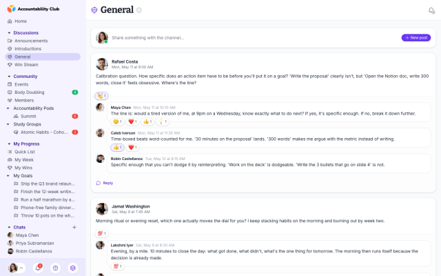 General channel with member discussions