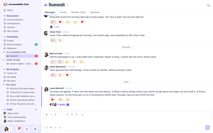 Inside a pod's messages tab