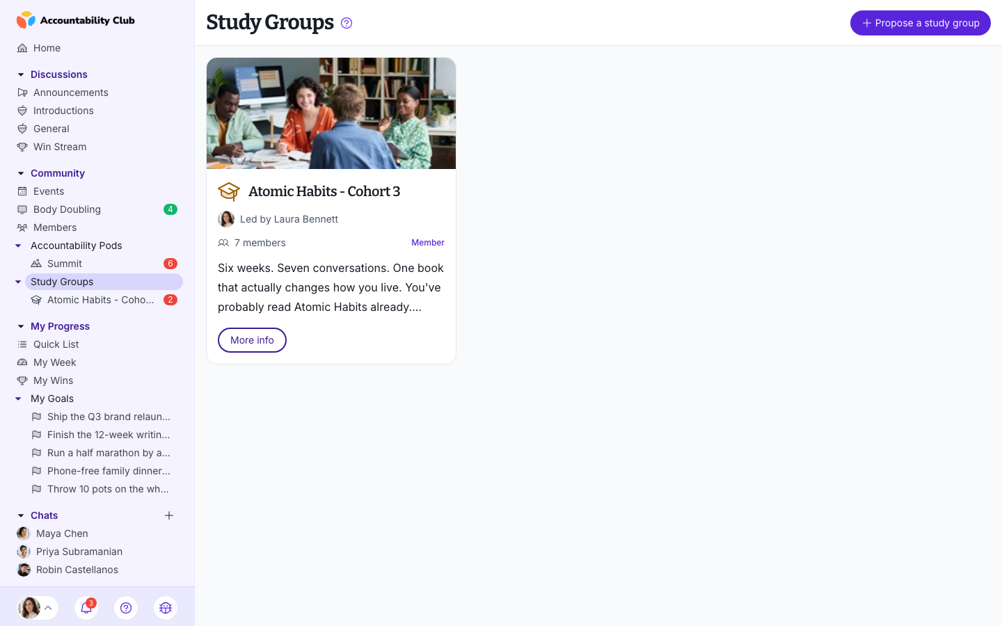 Study groups list